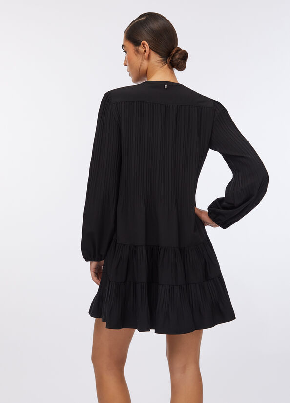 Vestito corto in cr&ecirc;pe de chine
