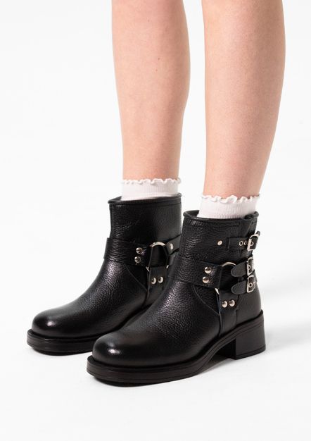 Zwarte biker enkelboots