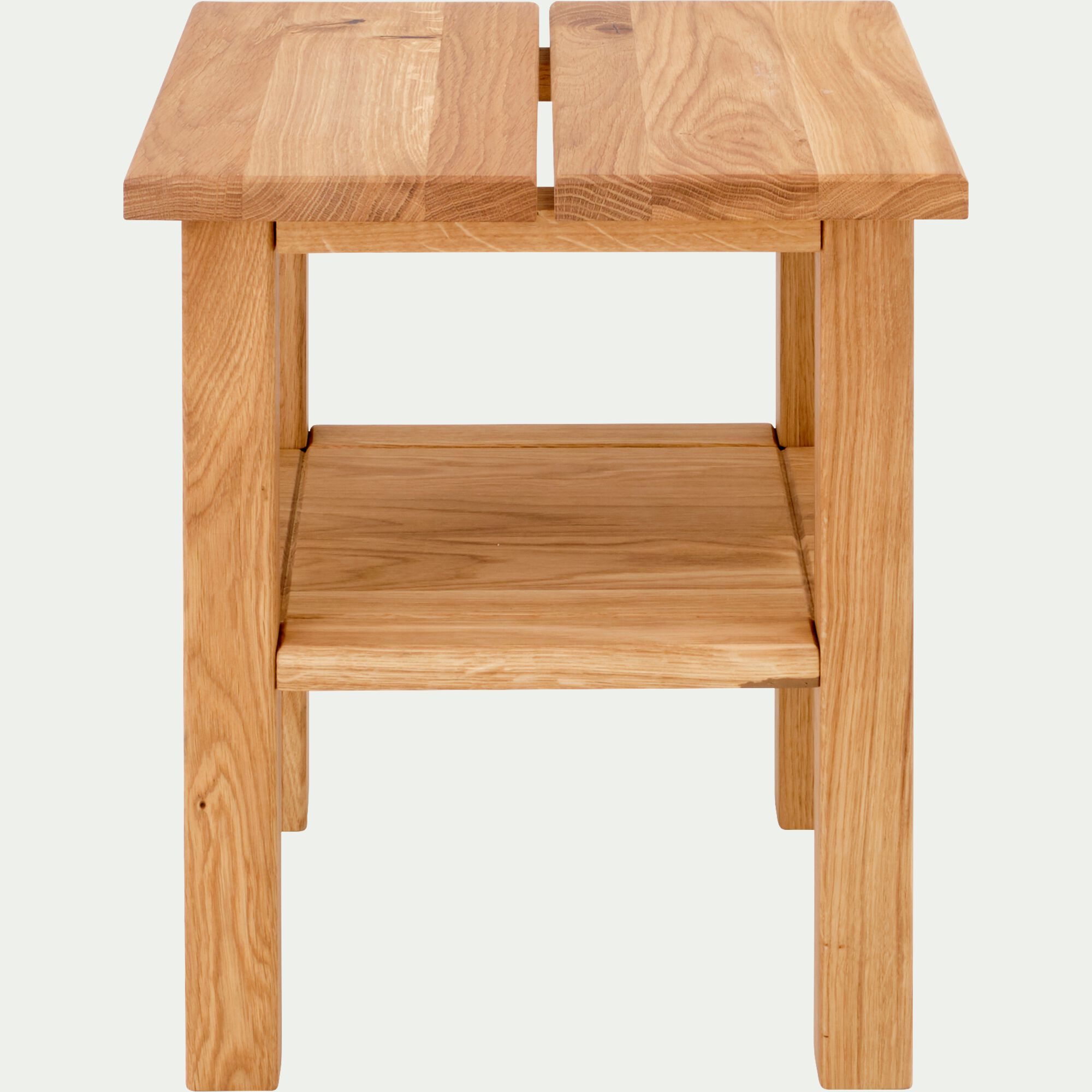 RENO - Table de chevet en chêne massif 1 tablette - bois clair