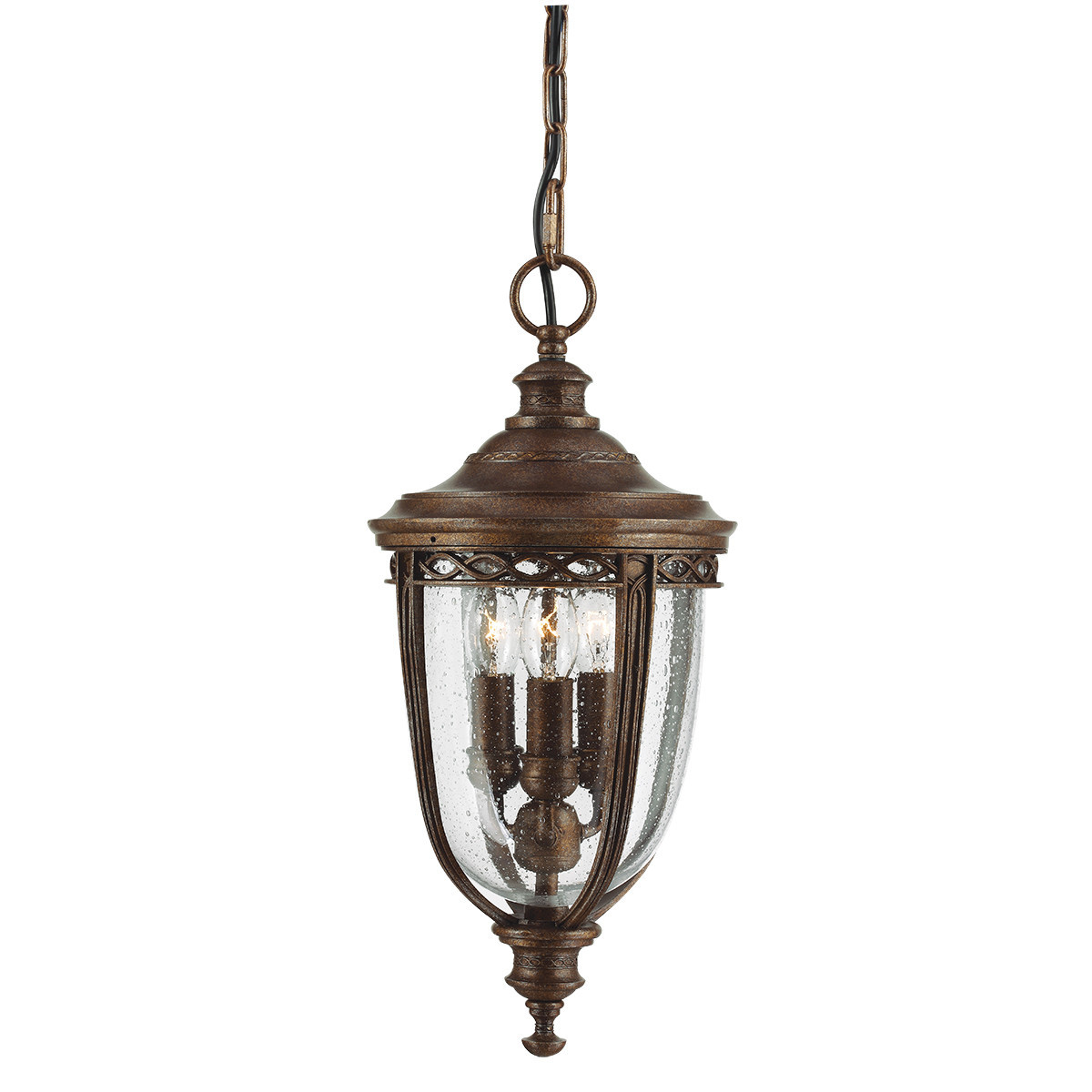 Lampa sufitowa English Bridle brąz brytyjski 3xE14x60W IP44 Feiss