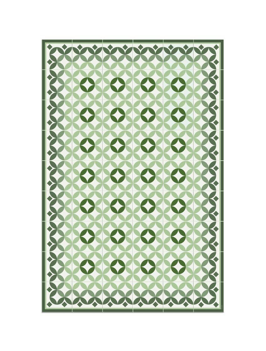 BARCELONE - Tapis en vinyle Laietana Green verte 120x180
