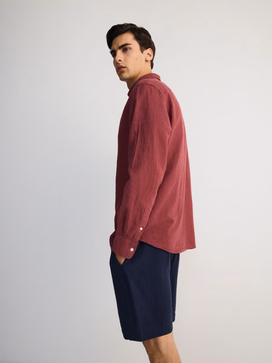 Regular Linen Blend Shorts