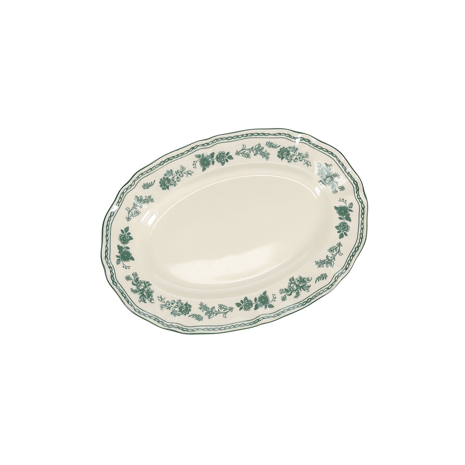 S|P Collection - Serveerschaal 25,5x18cm ovaal green Cyril - Set van 2