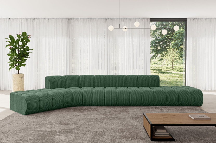 Narożnik lewostronny modułowy Solven-L2 - 471x174x70 cm Zielony
