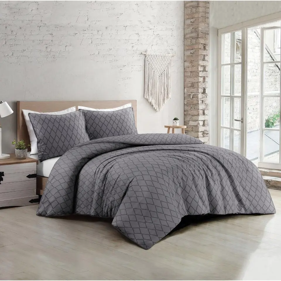 Papillon Axel Dekbedovertrek - Lits-jumeaux - 240x200/220 cm - Grijs