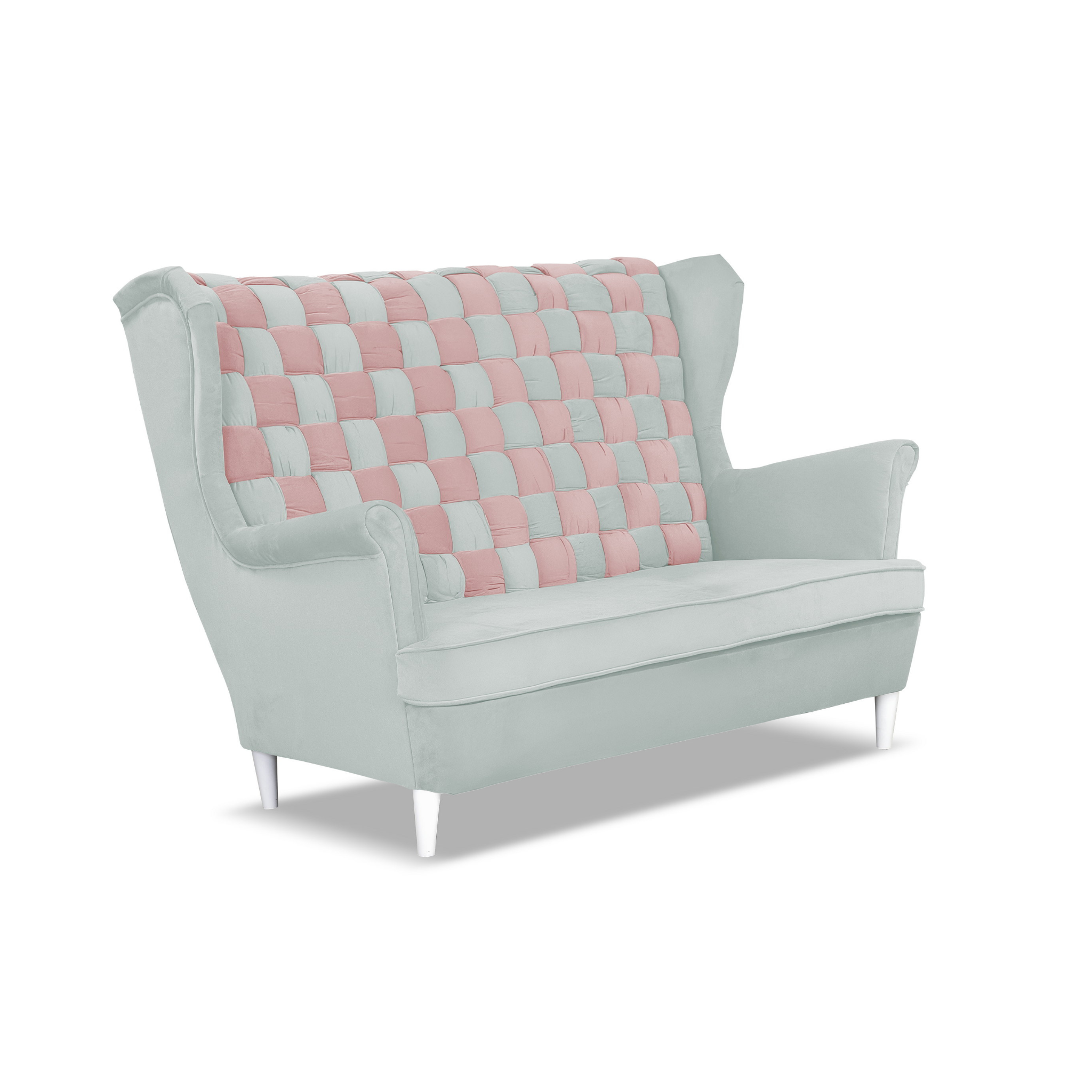 Sofa kanapa uszak CAROL DUO skandynawska Family Meble szaro - różowa