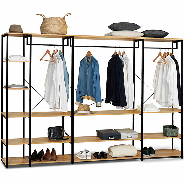 Dressing modulable XXL grande capacité L. 250 cm DETROIT design industriel