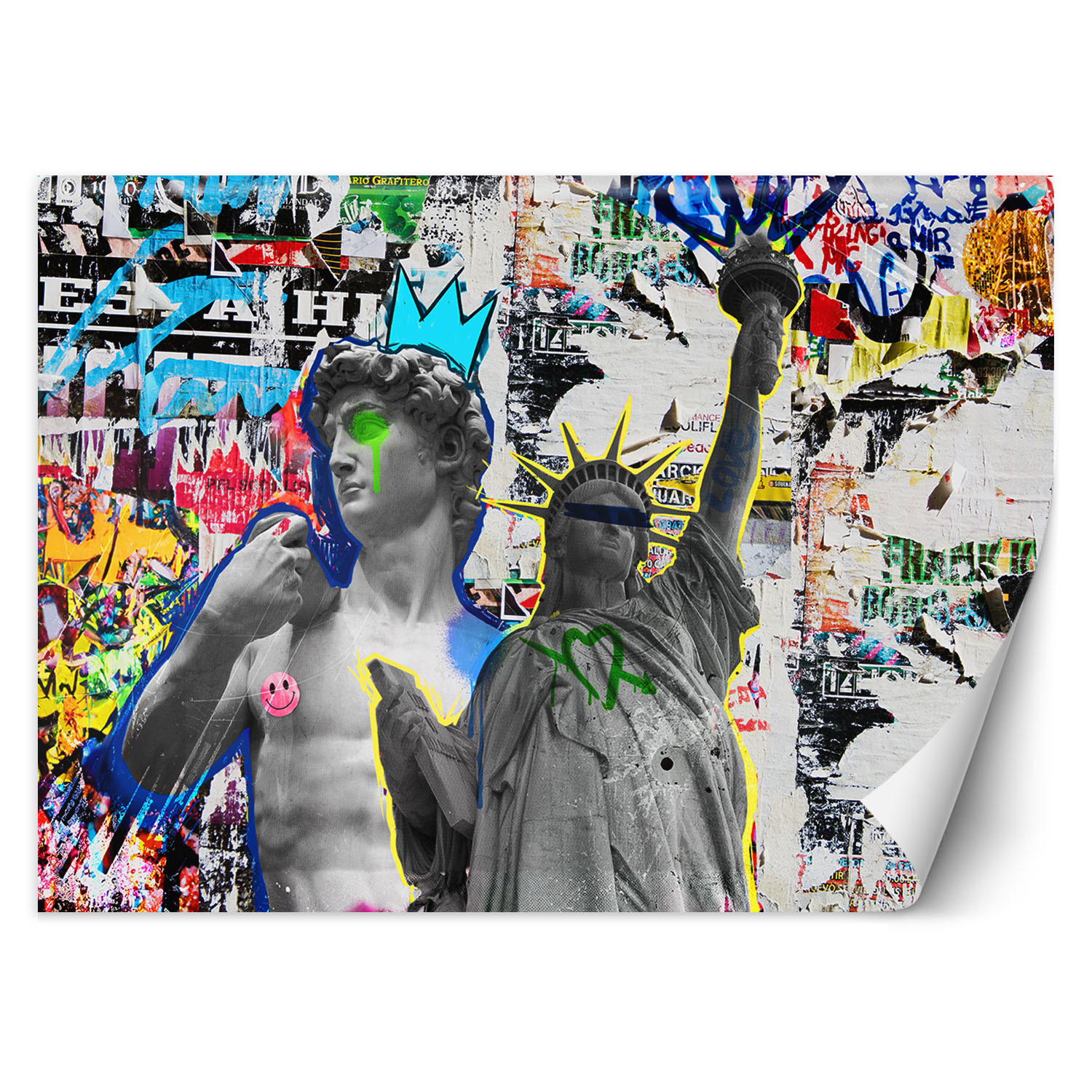 Feeby Fototapeta, Rzeźba Dawida i Statua Wolności NY 150x105