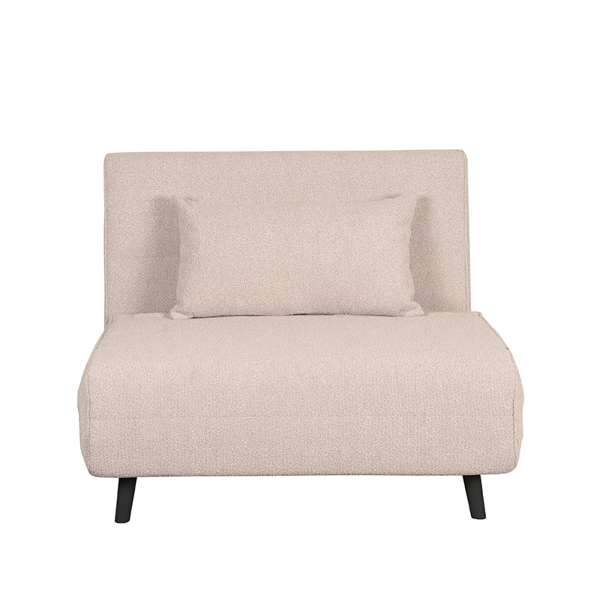 LABEL51 - Slaapbank Single - Naturel Boucle - Zwart Hout