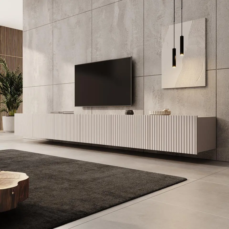 Meubella - TV-Meubel Kenderes - Beige - 300 cm