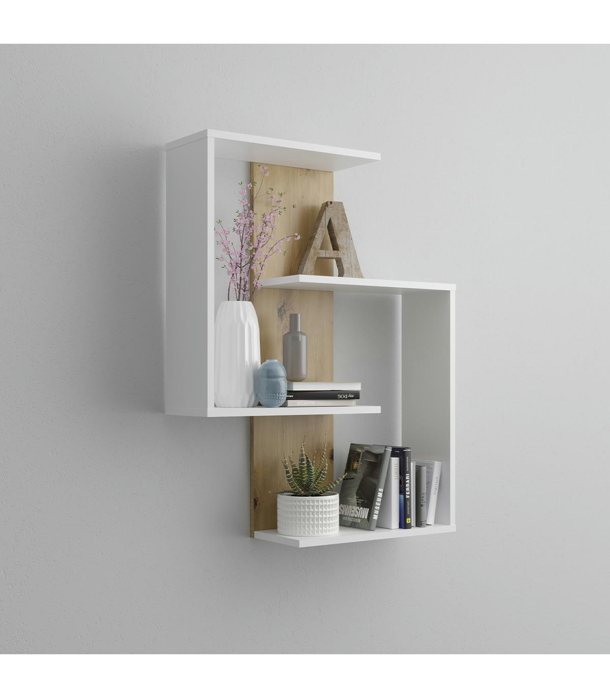 KRETA - Etagère Murale 4 Tablettes L65 cm