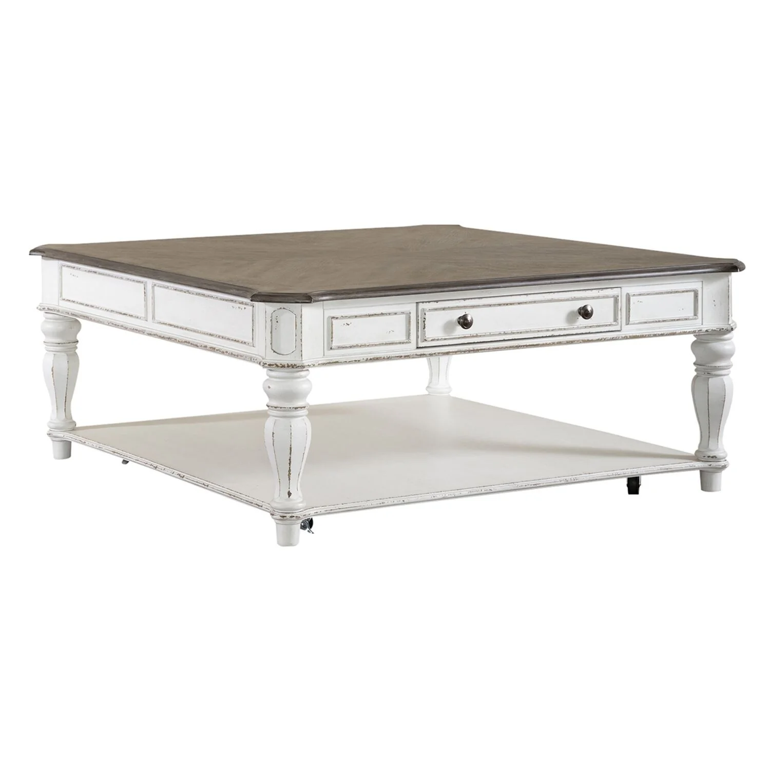 Magnolia Manor Antique White Oversized Square Cocktail Table