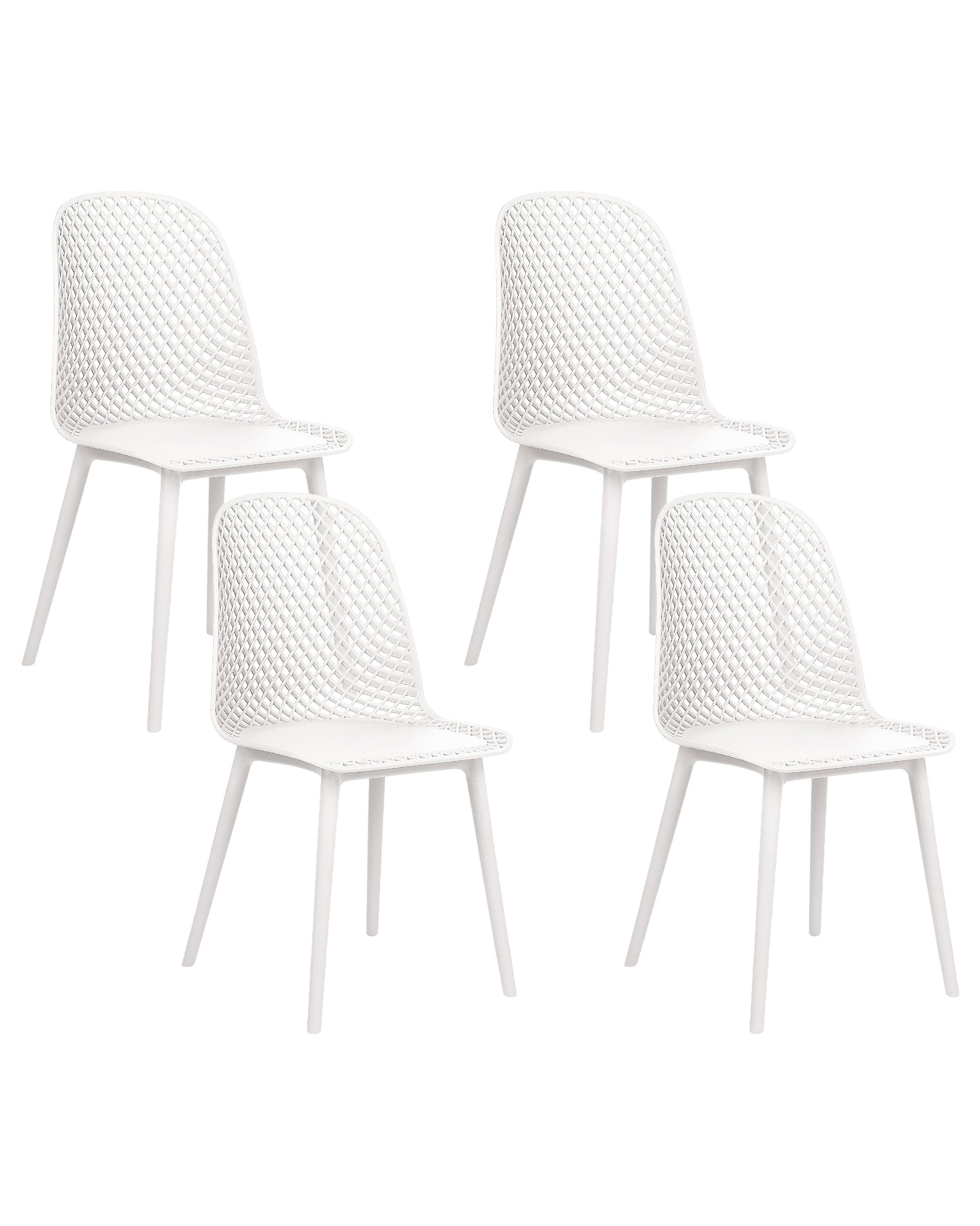 Set of 4 Dining Chairs EMORY White