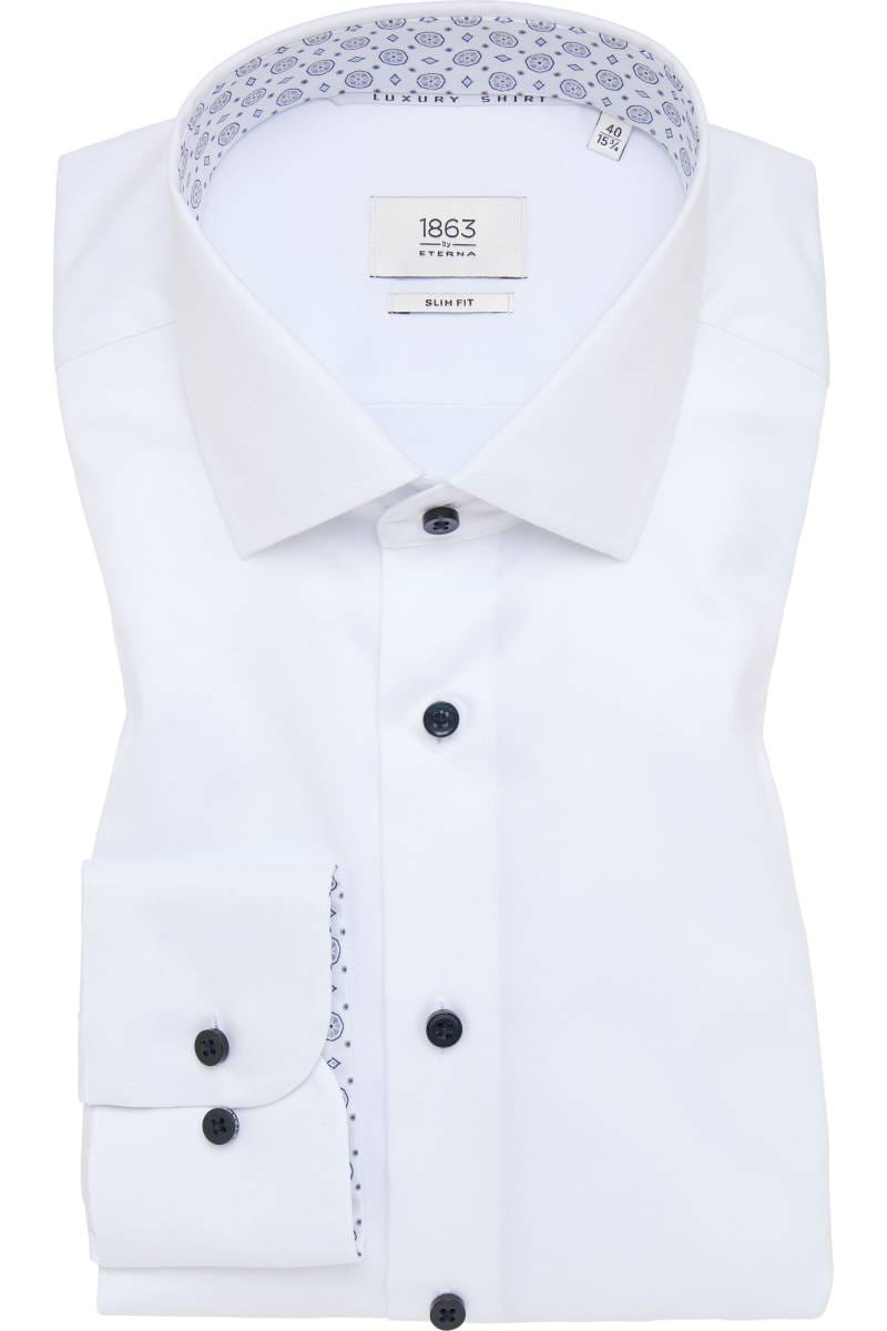 ETERNA 1863 Slim Fit Hemd weiss, Einfarbig