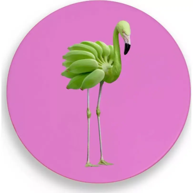 Glasuntersetzer Flamingo