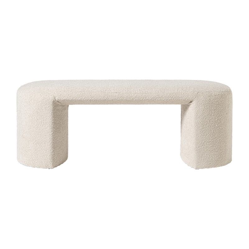 Bank Sara boucl&eacute; - beige - 45x120x44 cm