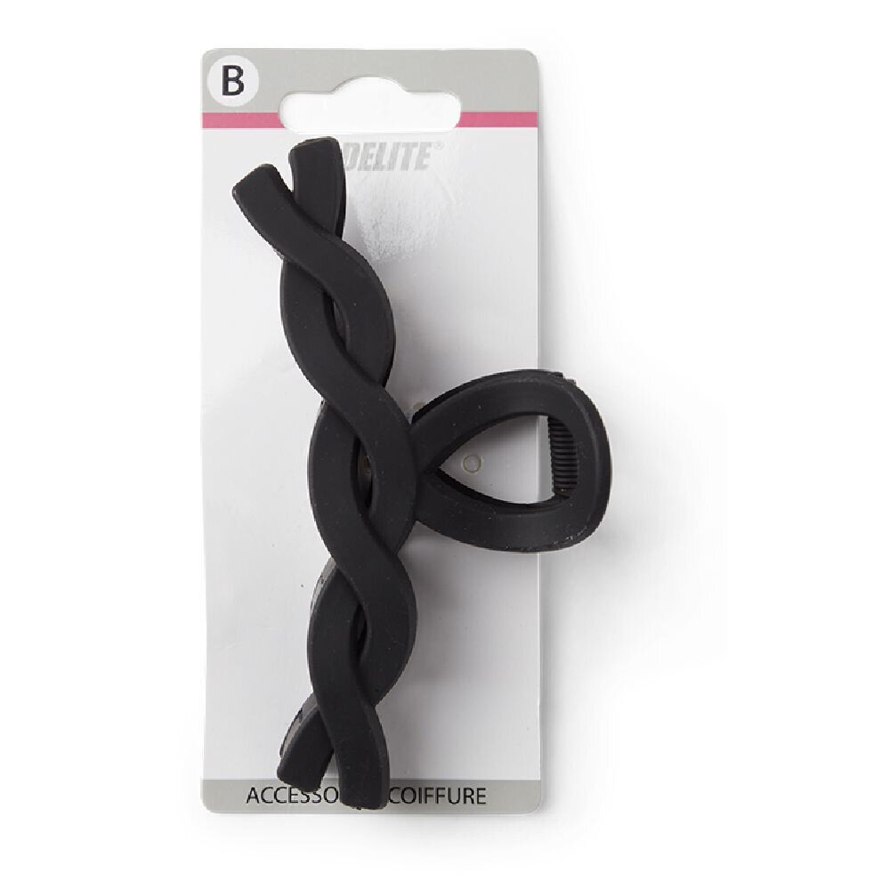 Pince cheveux crocodile noir mat effet torsadé L11cm