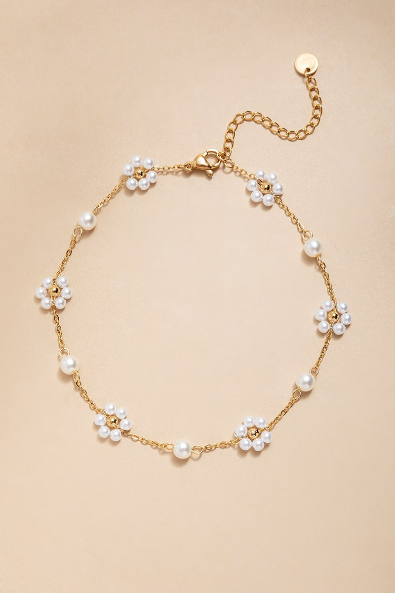 Julie Pearl Daisy Station Anklet
