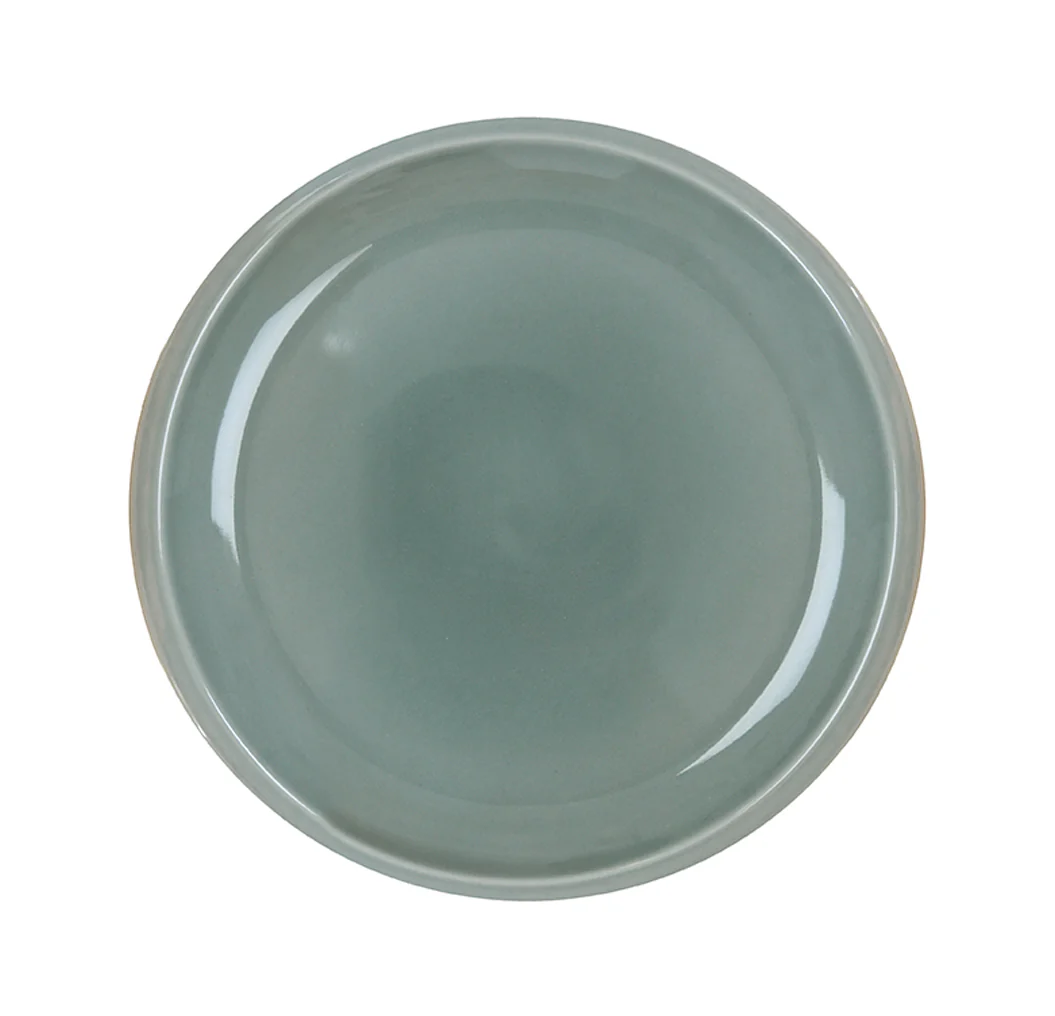 assiette plate gris oxyde