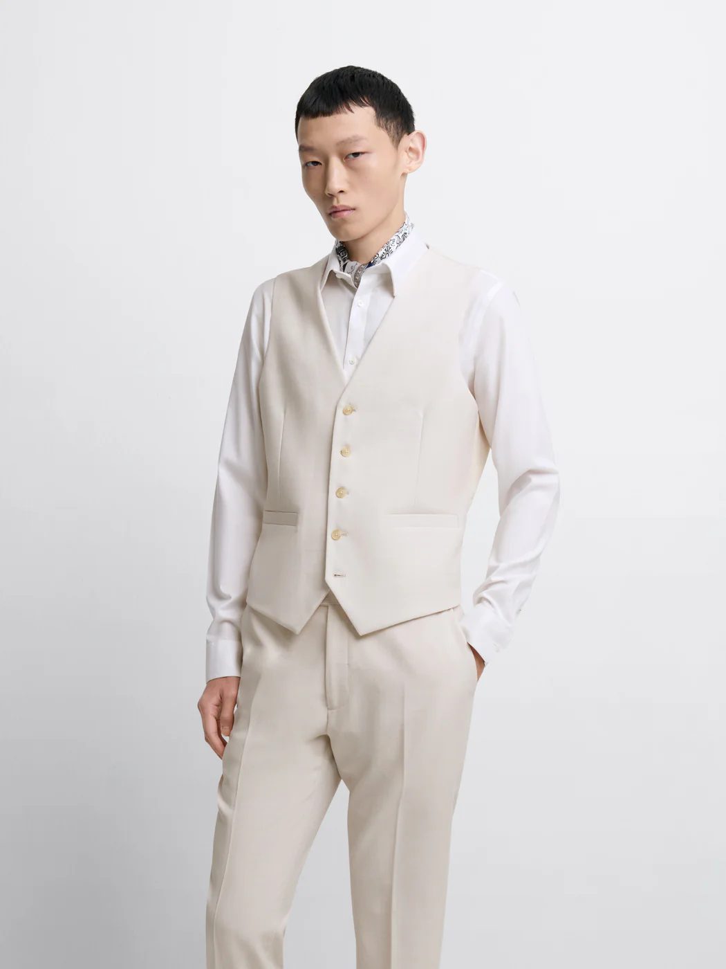 Gilet de costume en laine mélangé