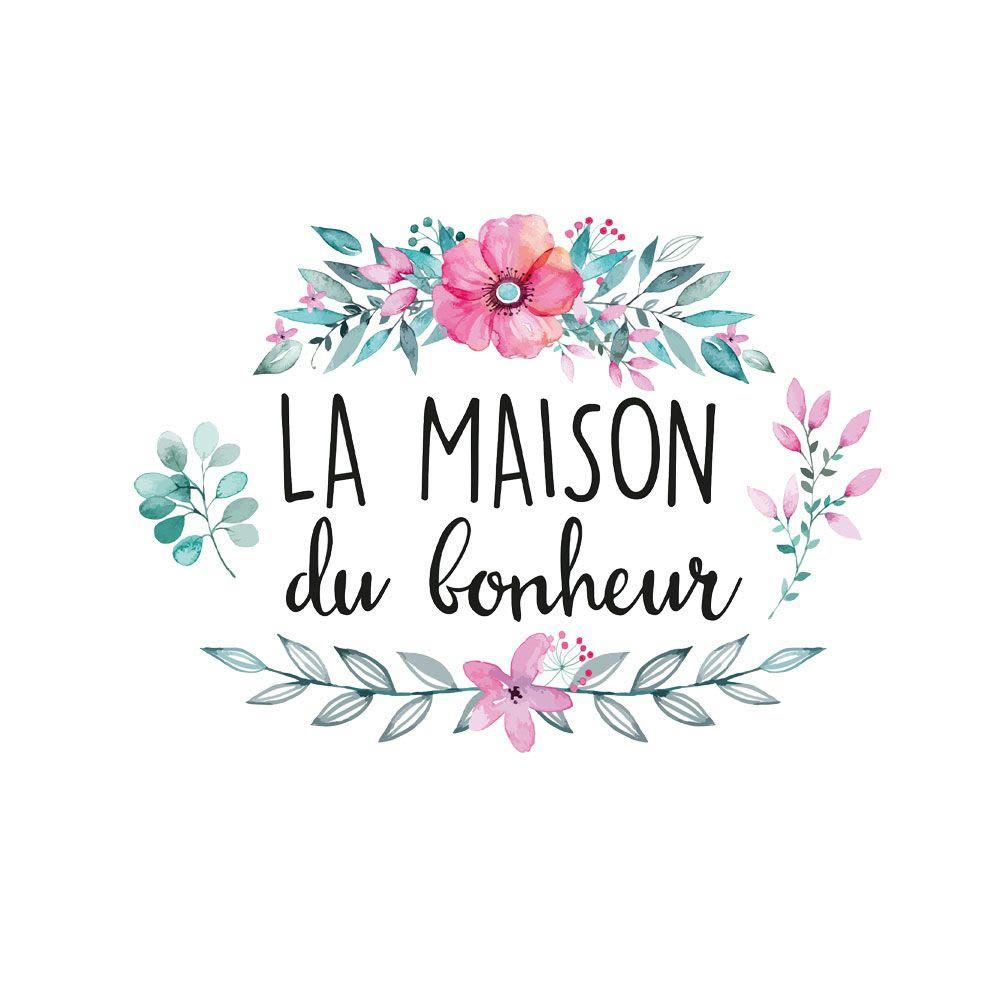 MAISON - Autocollant mural maison du bonheur 20x70