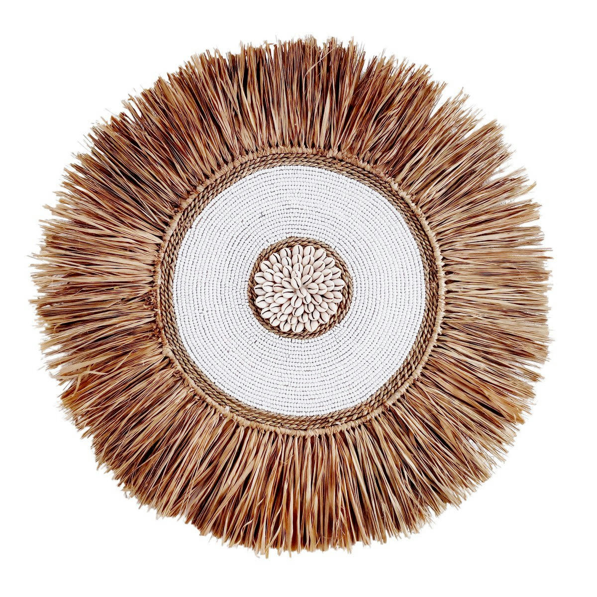 Musa - Décoration murale en raphia, beige D50 cm