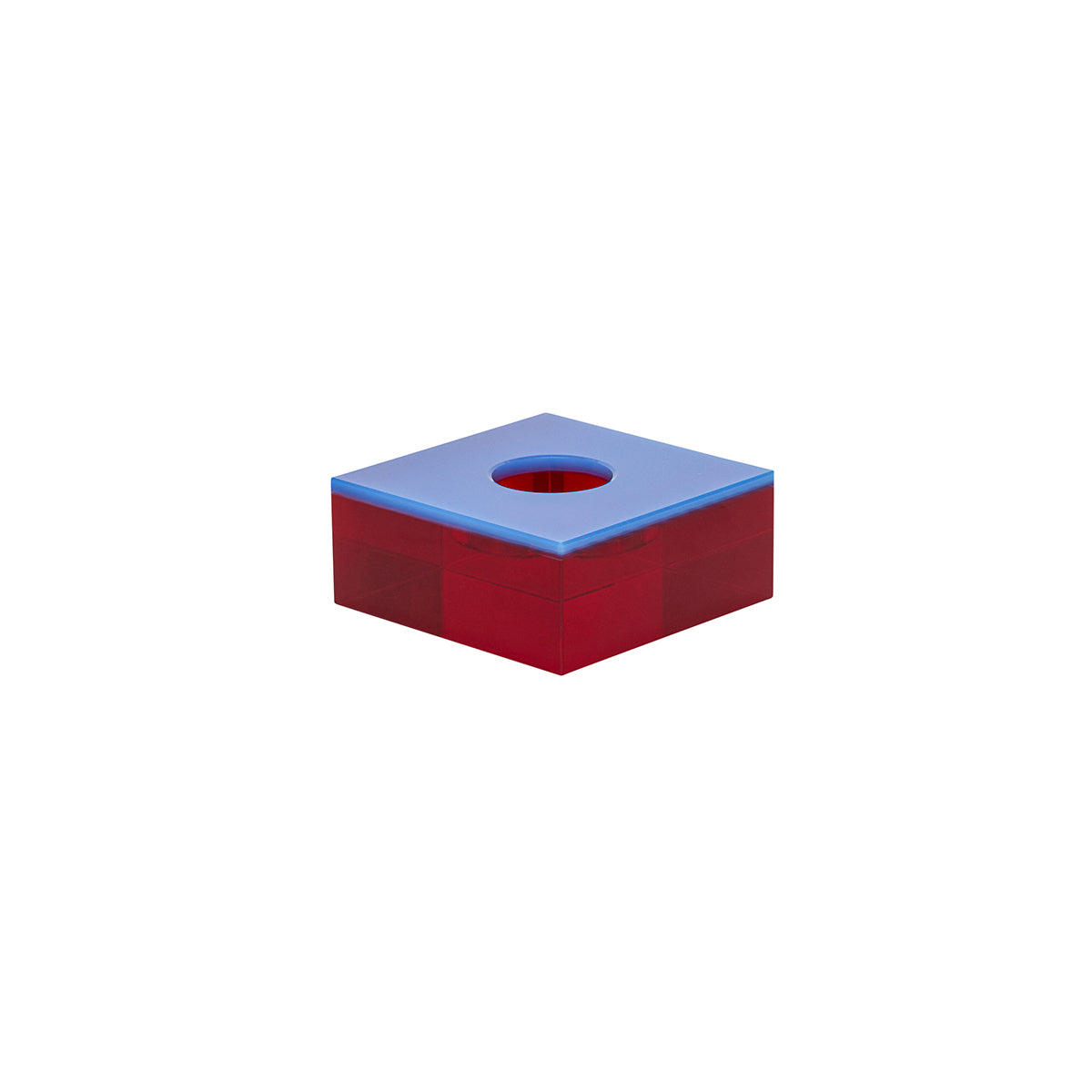 Hübsch theelichthouder Flux - kristal - 10x10xh4cm