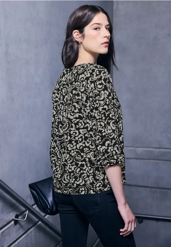 V-Neck Bluse mit Knöpfen