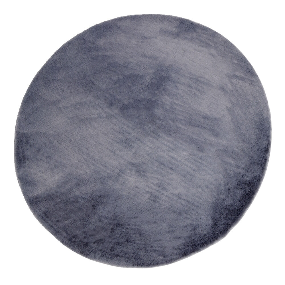 Tapis fausse fourrure gris Ø80cm