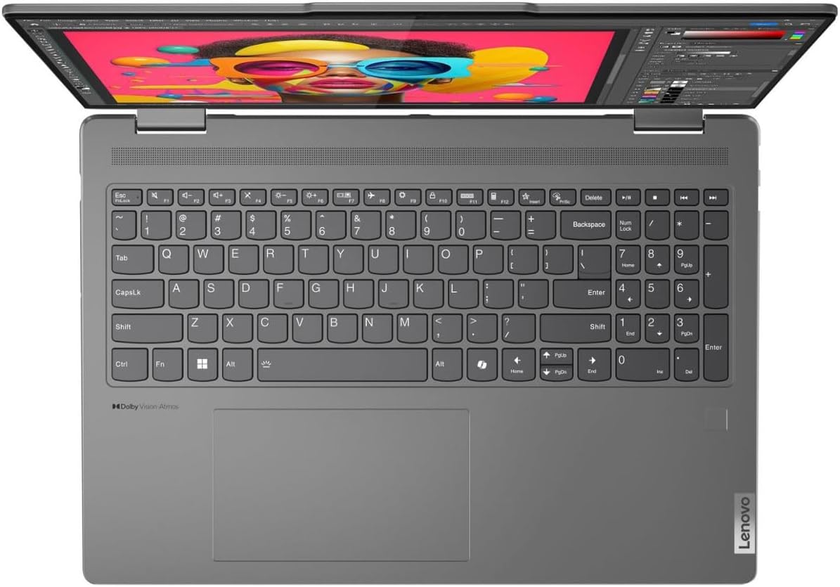 Lenovo Yoga 7i 2-in-1 Laptop  16 2K Touchscreen Display  Core Ultra 7 155U (Up to 4.80 GHz)  16GB DDR5  1TB PCIe SSD  Wi-Fi 6E  Backlit KB  FP Reader  TB 4  Webcam  Keypad  PDG HDMI  Win 11 Pro