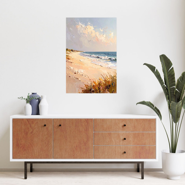 Naklejka samoprzylepna do salonu Feeby Morze Plaża Wydmy efekt farby 20x30