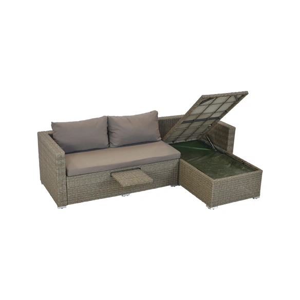 Eckbank »Veneto«, BxHxT: 140 x 56 x 215 cm, Stahl/Kunststoffgeflecht