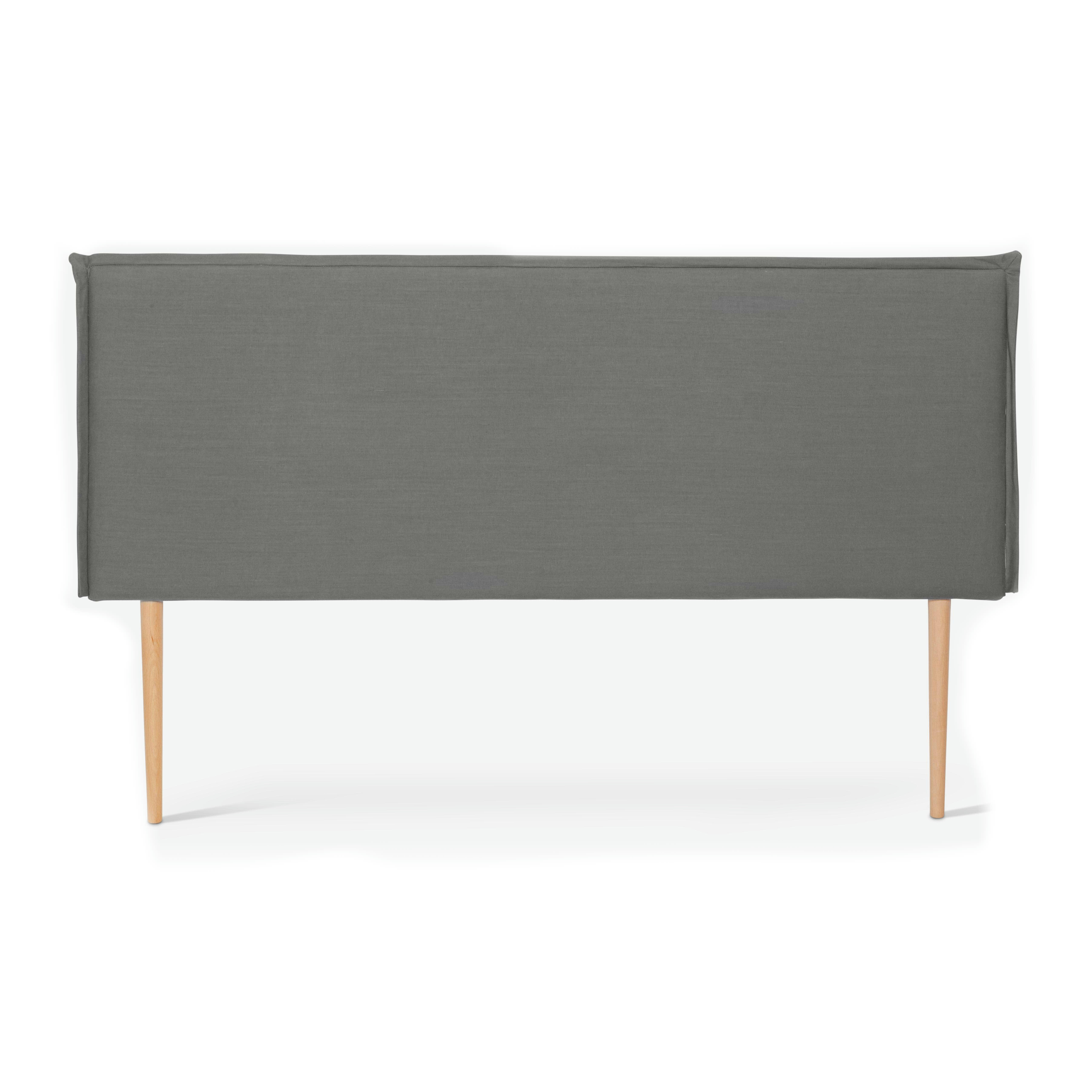 EDMOND - Tête de lit tapissée en tissu en 100% lin gris 145x100cm