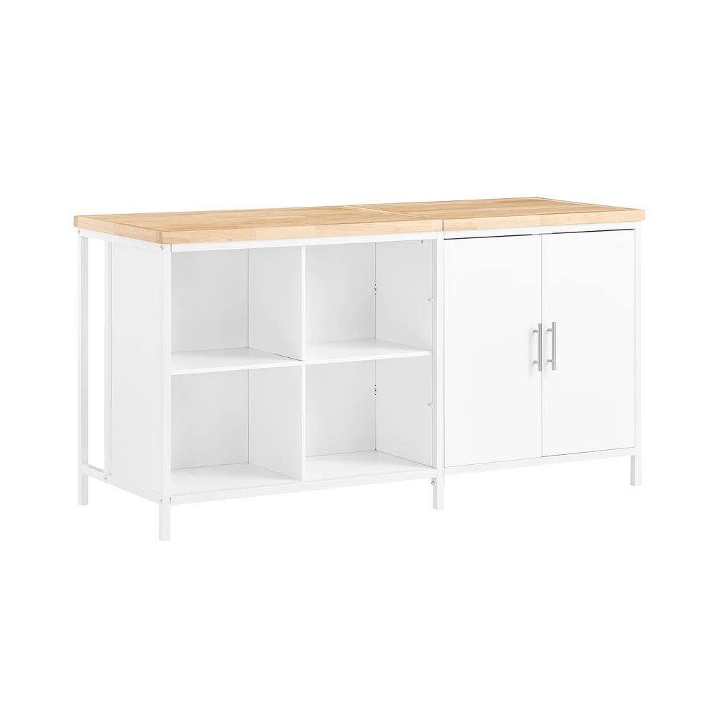SoBuy Wyspa kuchenna Biały 170x60x88.5cm Przemysłowy KNL09-NW