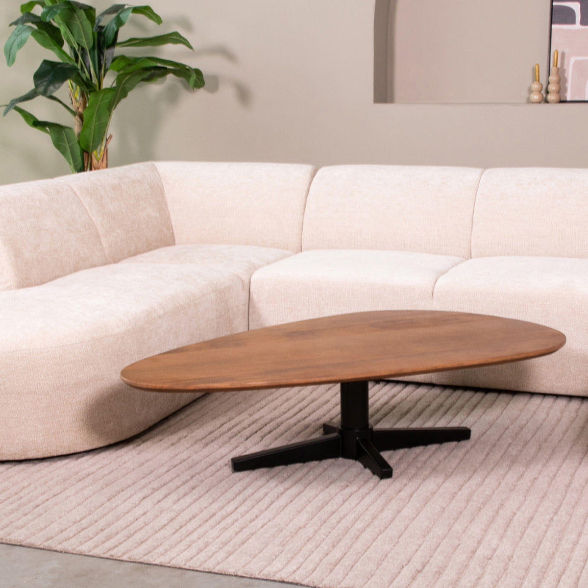 LABEL51 Salontafel Rosie - Bruin Mangohout - 140x75x36cm