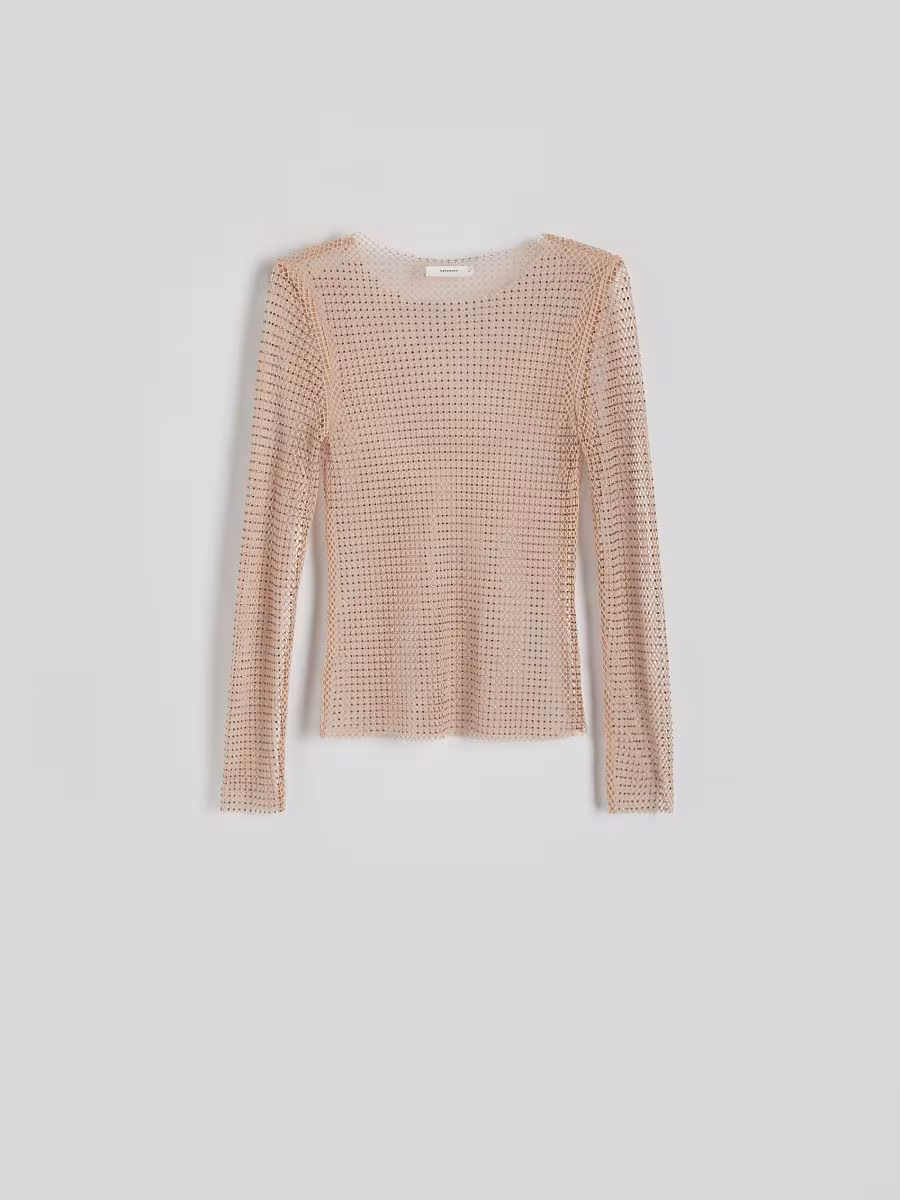 Glittery Jersey Long Sleeve Top