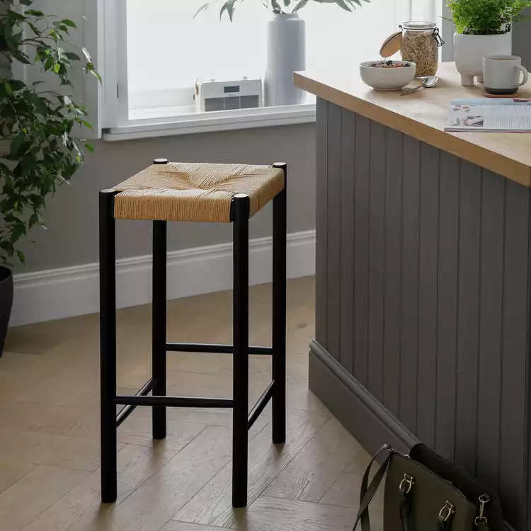 Habitat Hanna Oak Counter Stool - Black