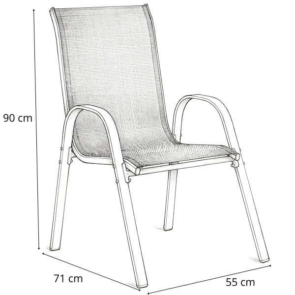 Zestaw 4 krzeseł ogrodowych czarne TARASOWE na balkon 120kg FUNFIT GARDEN