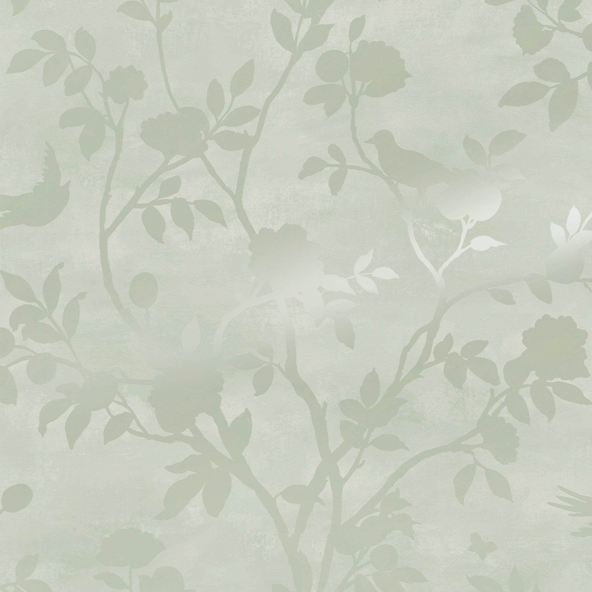 Laura Ashley Vliesbehang - Eglantine Silhouette Eau de Nil - 10mx52cm