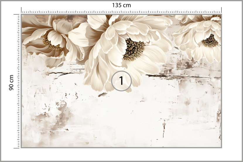Fototapeta Abstrakcyjne Kwiaty Styl Vintage 135x90cm