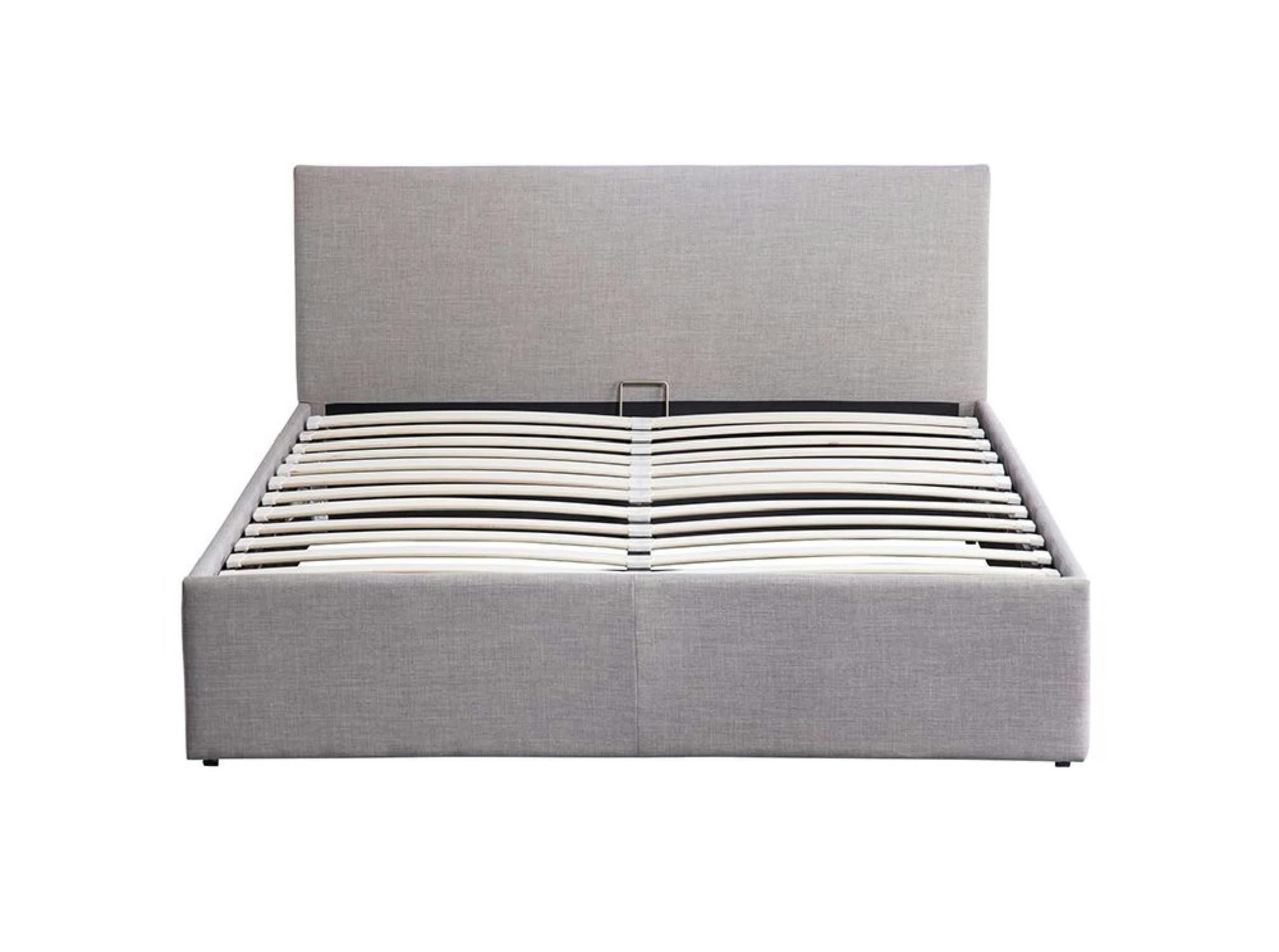 EDGAR - Cadre de lit avec sommier relevable à latte - Gris - 140 cm