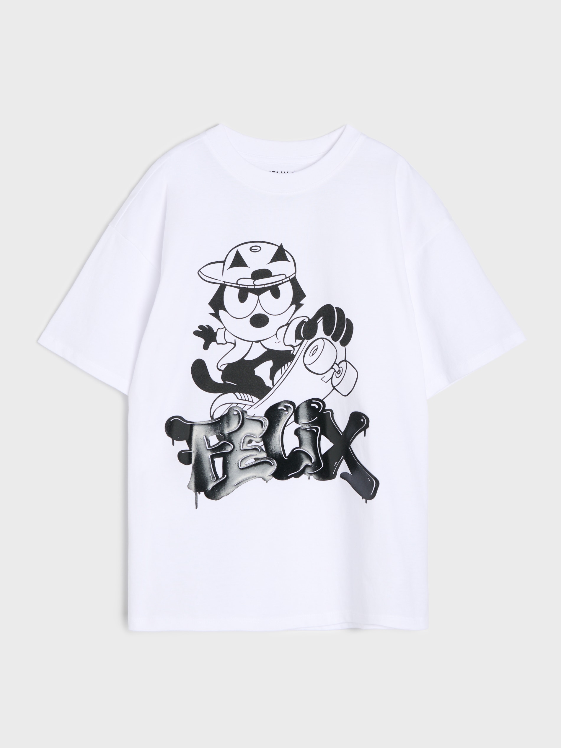 Bawełniana koszulka oversize z nadrukiem Felix the Cat