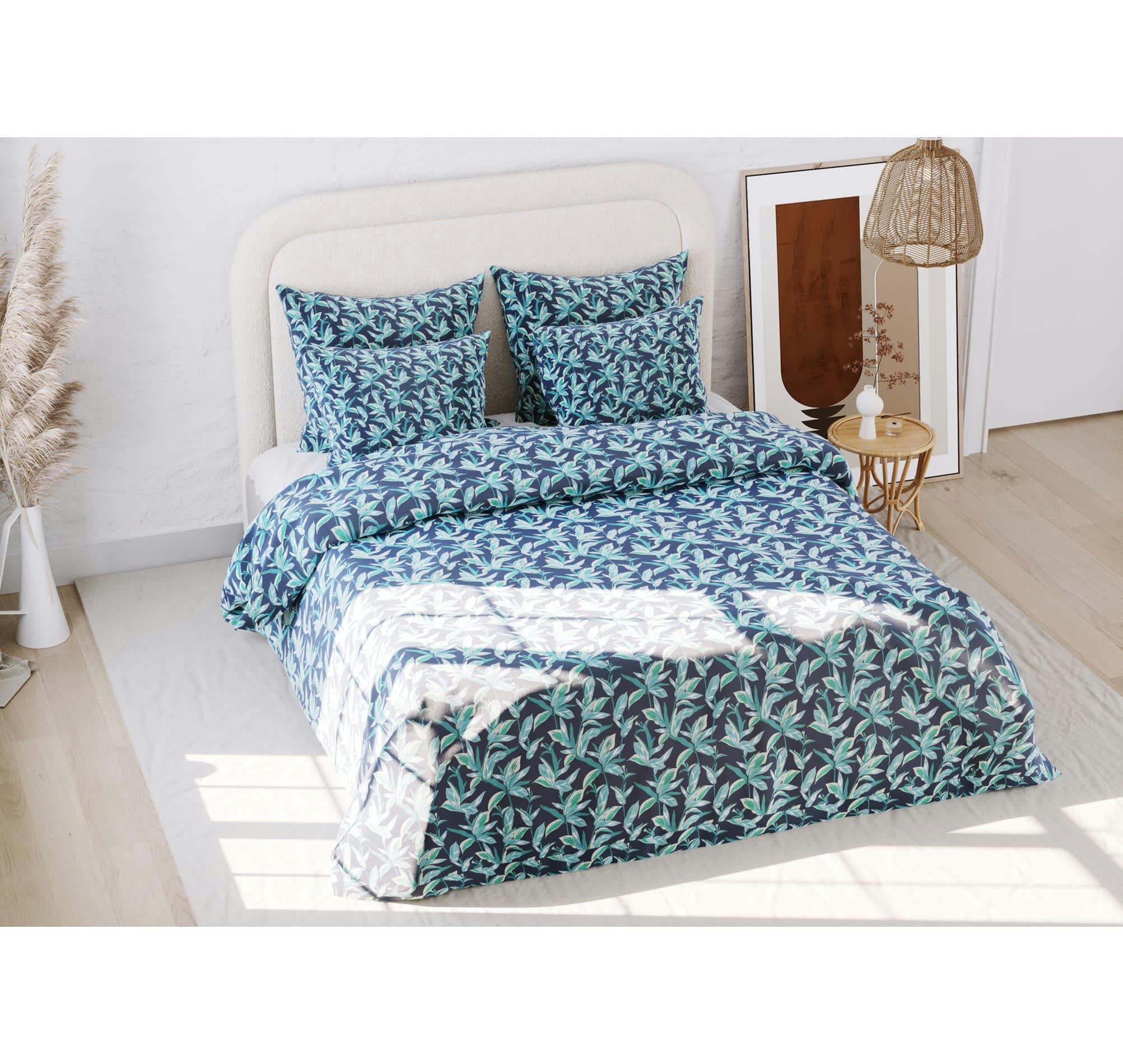 LIV - Parure de lit en satin de coton motif imprimé 240x220cm