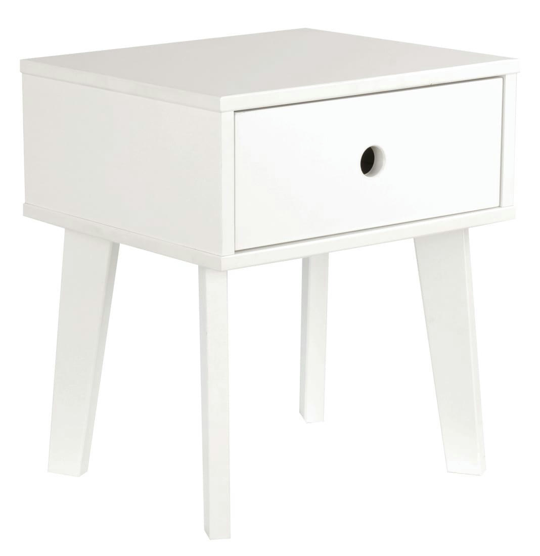 SASHA - Table de nuit enfant  blanc  effet bois   35x40