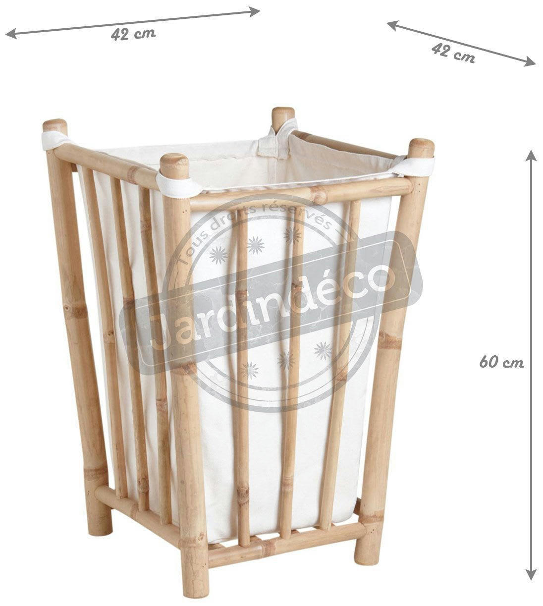 - Panier à linge en bambou et coton