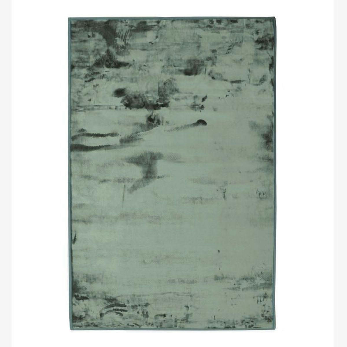 FLANELLE - Tapis extra-doux effet velours vert foncé 60x90