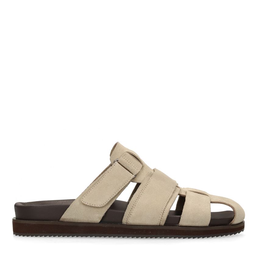 Manfield Beige suède slippers