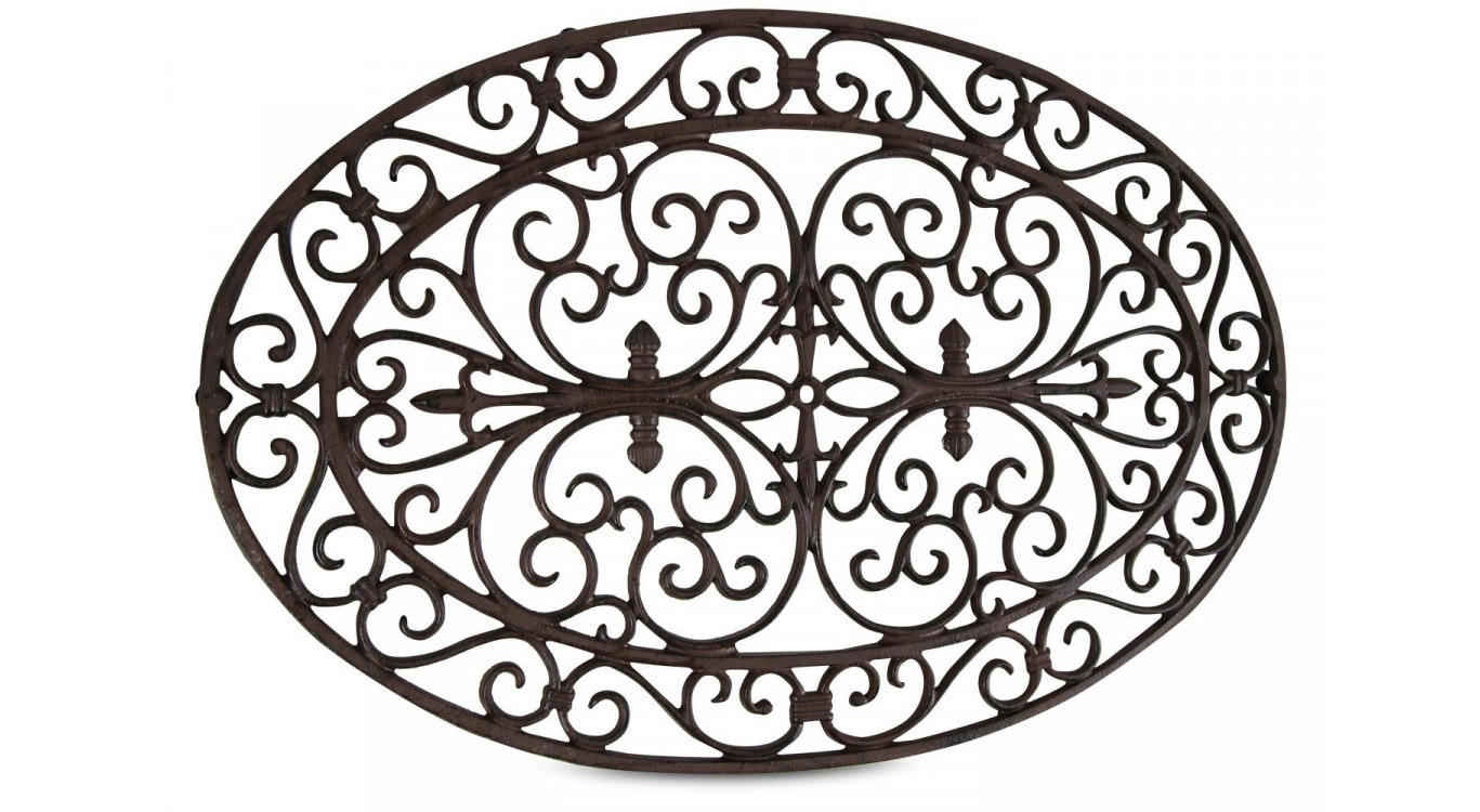 - Paillasson Ovale Fonte Marron 73,5x48x2cm