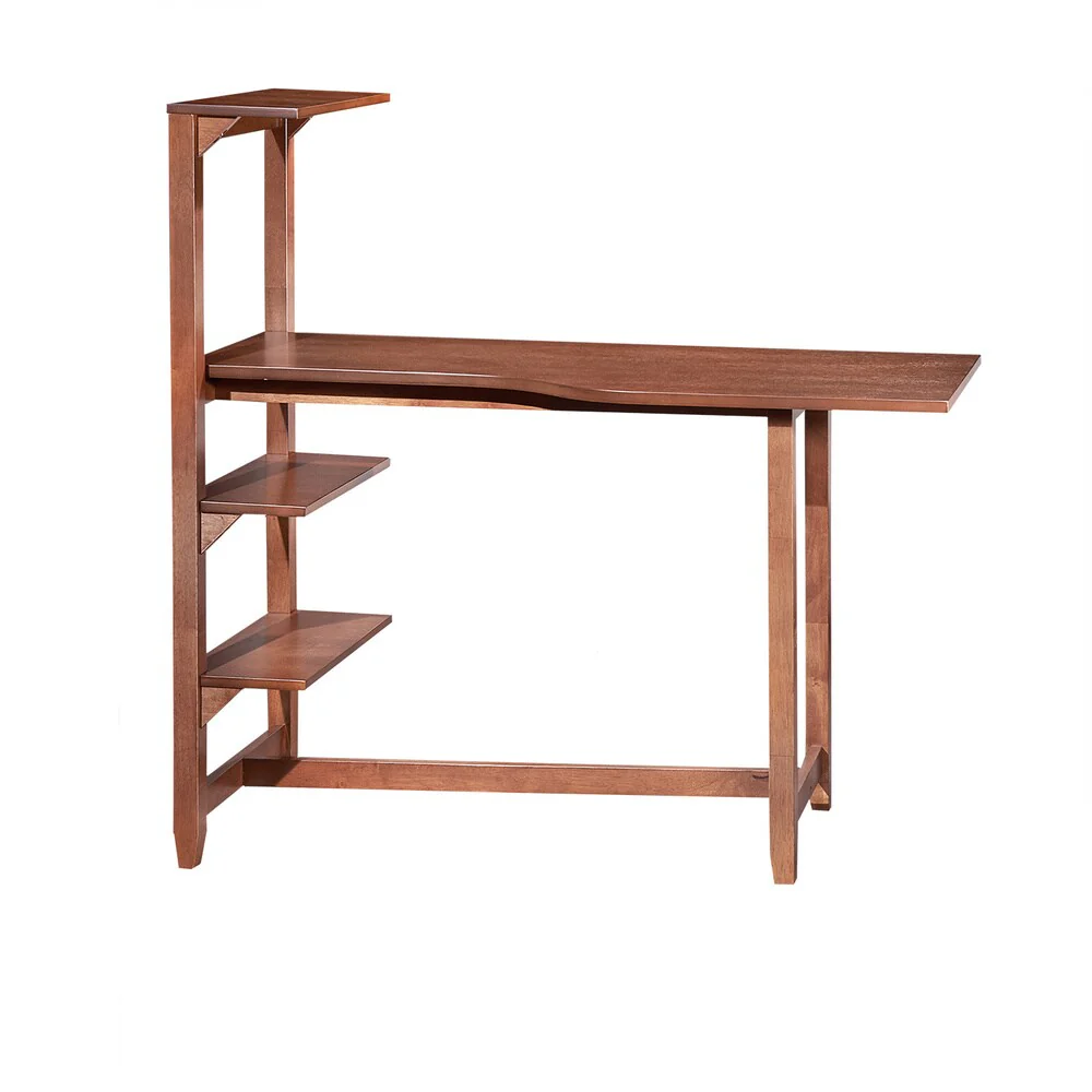 Hamburg Contemporary 4-tier Bookshelf, Desk, and Faux Leather Desk Chair Study Set