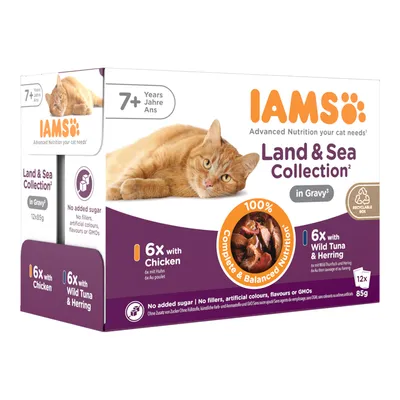 IAMS Delights Senior Land & Sea Collection in Gravy
